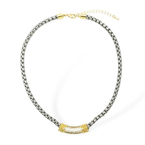 14K GOLD PLATED NECKLACE CZ STONES ( 9270 K )