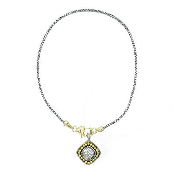 14K GOLD PLATED NECKLACE CZ STONES ( 9294 )