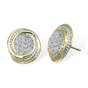 14K GOLD PLATED CZ EARRINGS ( 9298 E )