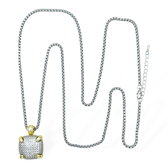 14K GOLD PLATED NECKLACE CZ STONES ( 9301 36 )