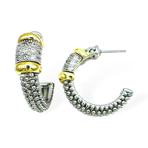 14K GOLD PLATED HOOP EARRINGS ( 9316 EK )