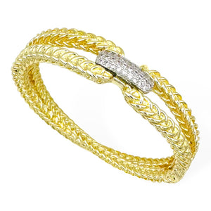 GOLD BANGLE CLEAR CZ STONES ( 9373 B )