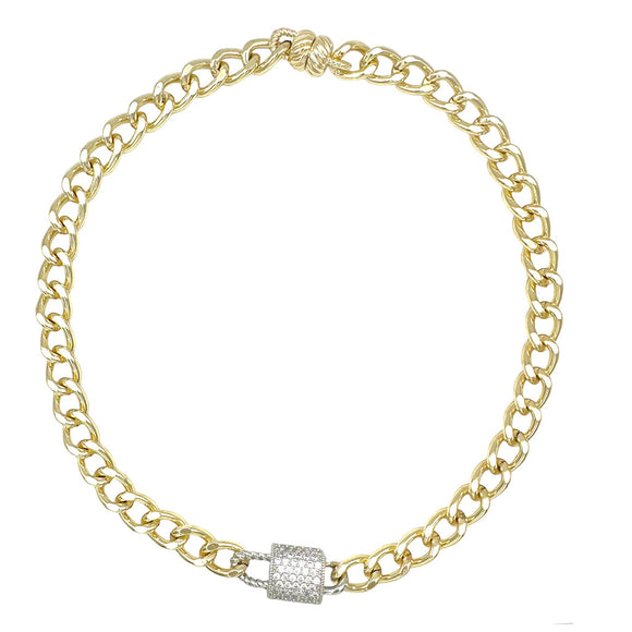 14K GOLD PLATED NECKLACE CZ STONES ( 9434 NK )