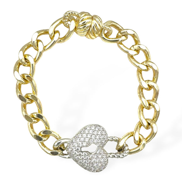14K GOLD PLATED BRACELET CZ STONES ( 9436 K )