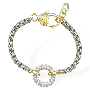 14K GOLD PLATED CZ BRACELET ( 9450 )