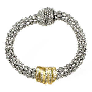 14K GOLD PLATED MAGNETIC BRACELET CZ STONES ( 9473 B )