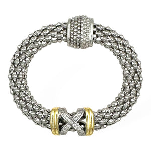 SILVER GOLD BRACELET MAGNETIC ( 9477 B )