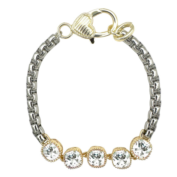 14K GOLD PLATED BRACELET CZ STONES ( 9509 BC )