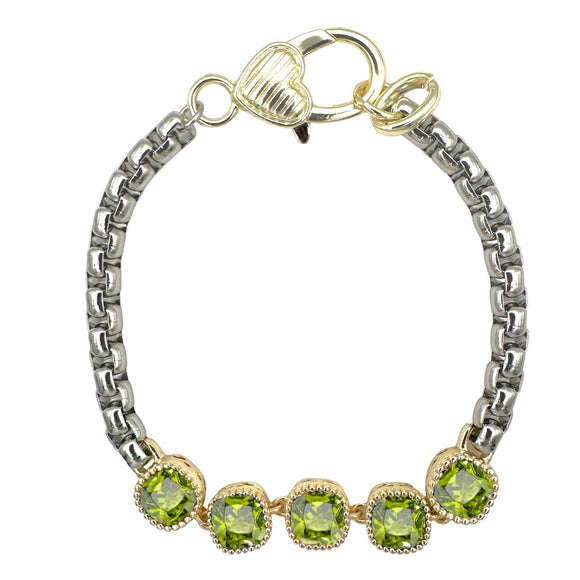 14K GOLD PLATED BRACELET CZ STONES ( 9509 BOL )