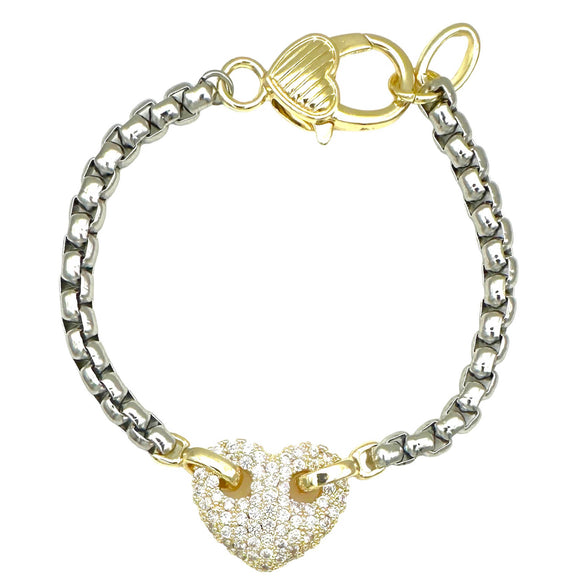 14K GOLD PLATED CZ BRACELET ( 9525 BK )
