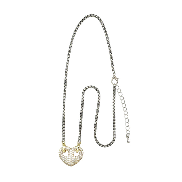 14K GOLD PLATED NECKLACE CLEAR CZ STONES ( 9525 K )