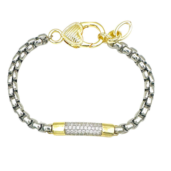 14K GOLD PLATED BRACELET CZ STONES ( 9617 B )