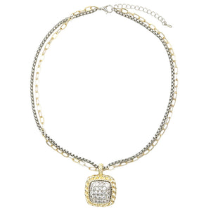 14K GOLD PLATED NECKLACE CZ STONES ( 9638 K )