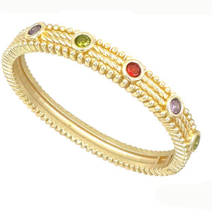 GOLD BANGLE MULTICOLOR STONES ( 9667 GM )