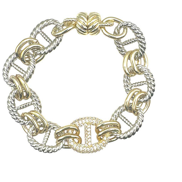 14K GOLD PLATED CZ STONES MAGNETIC ( 9811 B )