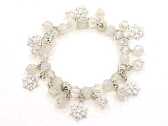 STRETCH BRACELET SNOWFLAKES AB CRYSTALS ( 3104 ASAB )