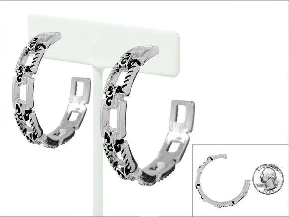 SILVER HOOP EARRINGS ( 5516 AS )