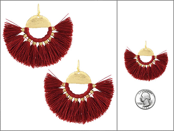 GOLD RED THREAD EARRINGS ( 6197 GWN )
