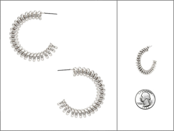 SILVER HOOP EARRING ( 7274 S )