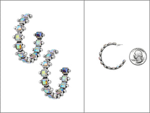 SILVER HOOP EARRINGS AB ( 7388 ASAB )