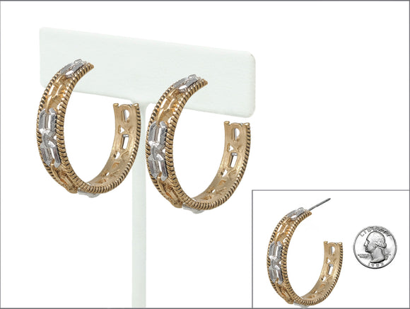 GOLD HOOP EARRINGS ( 8489 ATT )