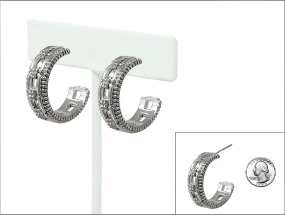 SILVER HOOP EARRINGS ( 8495 ASCR )