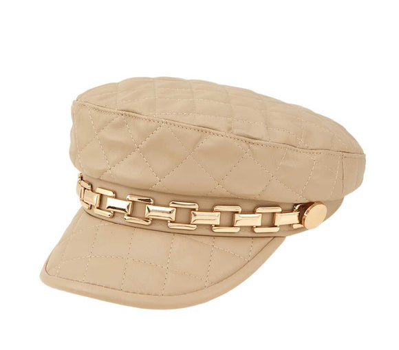 CHAIN LINK CHAIN NEWSBOY HAT CAP ( 90929 BE )