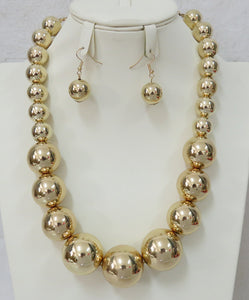 GOLD PEARL NECKLACE SET ( 602 G )