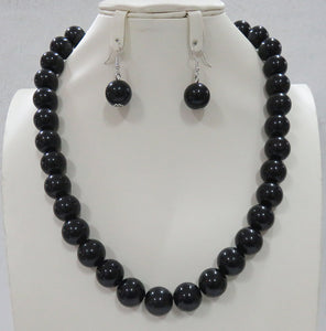 BLACK PEARL NECKLACE SET ( 649 JET )