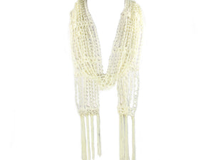 WHITE SCARF WHITE PEARLS ( 0432 WPL )