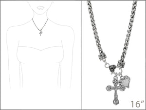 SILVER CROSS NECKLACE ( 3776 AS )