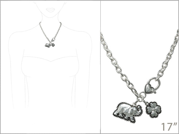 ELEPHANT QUATREFOIL NECKLACE ( 3817 AS )