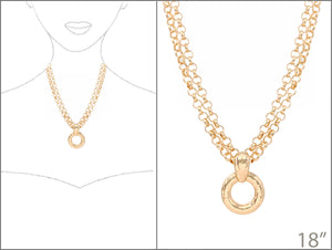 METAL CHAIN NECKLACE ( 3852 G )