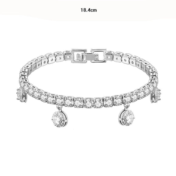 Silver Bracelet Clear Stones ( 1272 S )