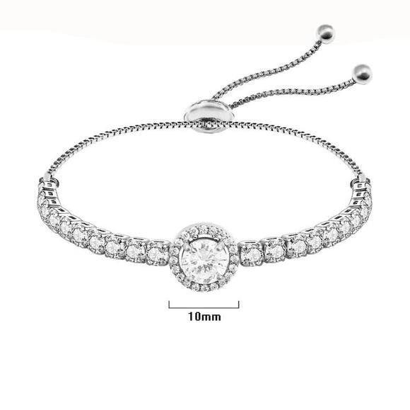 SILVER BRASS BRACELET CLEAR CZ STONES ( 1276 )