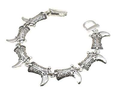 SILVER COWBOY BOOT MAGNETIC BRACELET ( 29187 S )