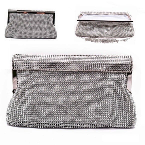 Silver Purse Clear Stones ( 12201 S )