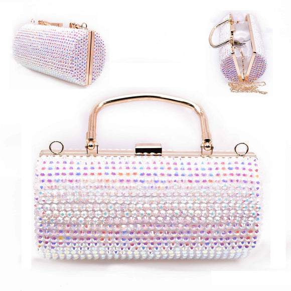 WHITE AB Crystal Evening Purse ( 12207 WH )