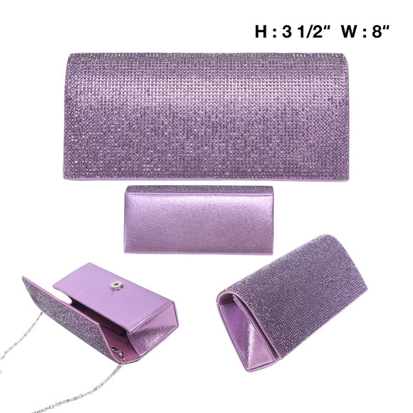 LAVENDER Rhinestones Evening Bag Purse with Chain ( 3343 LV )