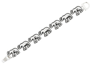 SILVER BLACK ELEPHANT BRACELET ( 02247 AS )