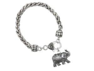 SILVER ELEPHANT BRACELET ( 02754 AS )