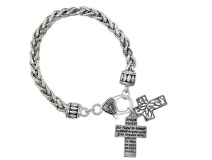 SILVER BRACELET CROSS LORD'S PRAYER ( 02802 AS )