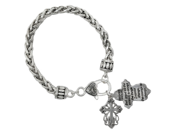 SILVER SERENITY PRAYER CHARM BRACELET ( 02803 AS )