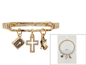 CROSS CHARM BRACELET ( 02868 AG )