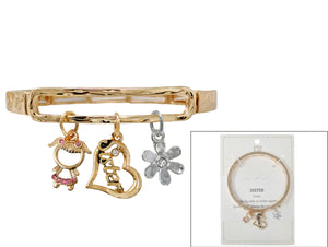 FAMILY SISTER CHARM BRACELET ( 02870 AG )