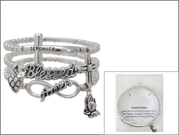 SERENITY BLESSED FAITH STRETCH BRACELETS ( 03100 AS )