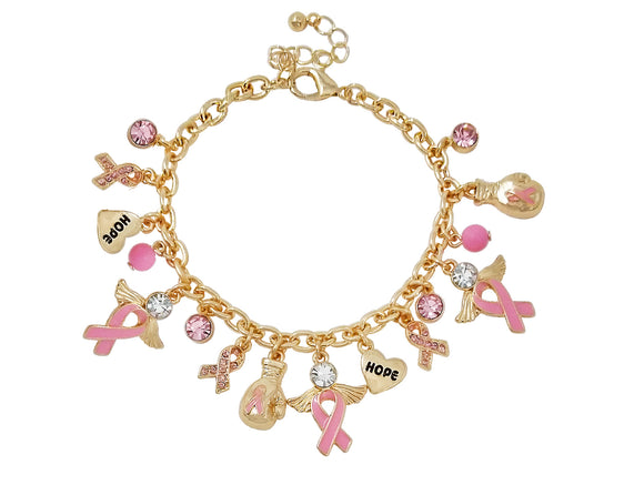 GOLD MULTI CHARM BRACELET ( 03504 GMX )