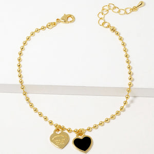 BRACELET HEART CHARMS (BB 273 GBK )