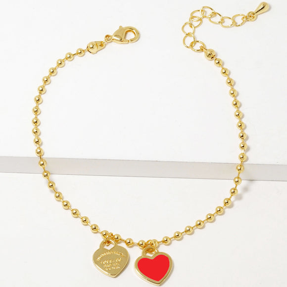 BRACELET HEART CHARMS ( 273 GRED )