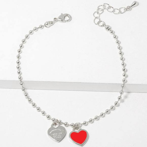 BRACELET HEART CHARMS ( 273 RRED )